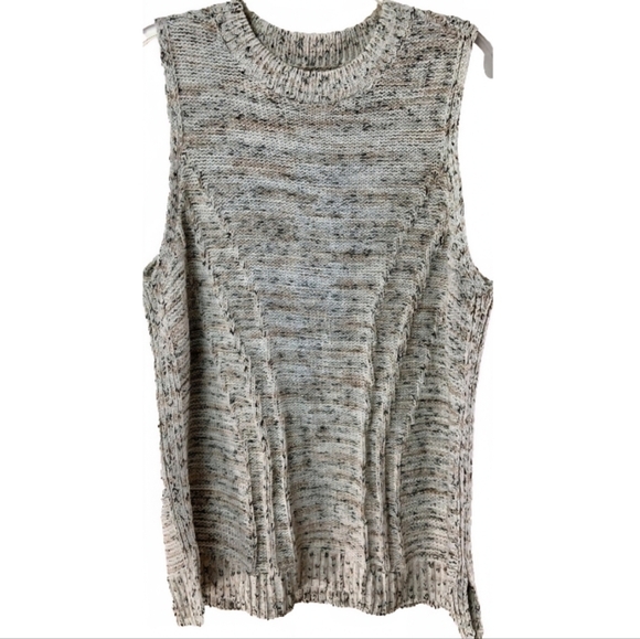 LOFT Tops - LOFT Marled Natural Sleeveless Soft Knit Sweater Tunic